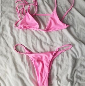 Neon pink micro bikini